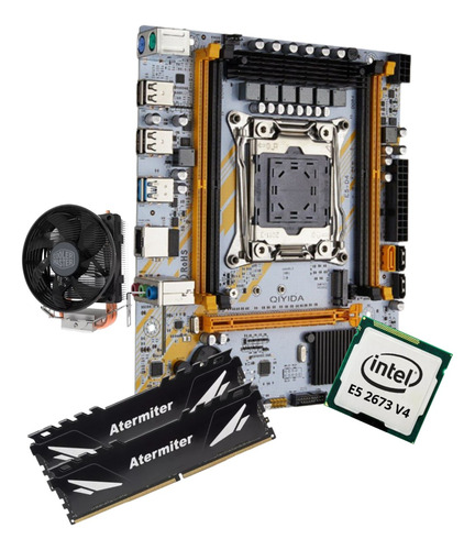 Kit Gamer Placa Mãe X99 Qiyida Ed4 Xeon E5 2673 V4 32gb + Co