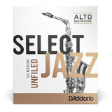Rico Select Jazz Cañas Sax Alto Unfiled (caja Con 10)