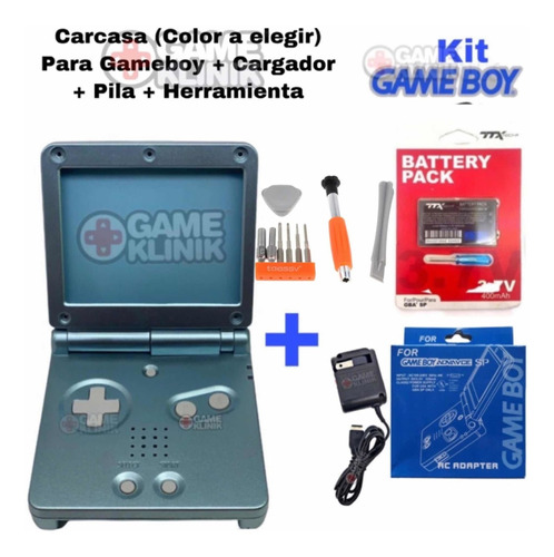 Carcasa Game Boy Advance Sp Gba Ki + Cargador + H + Extra 06