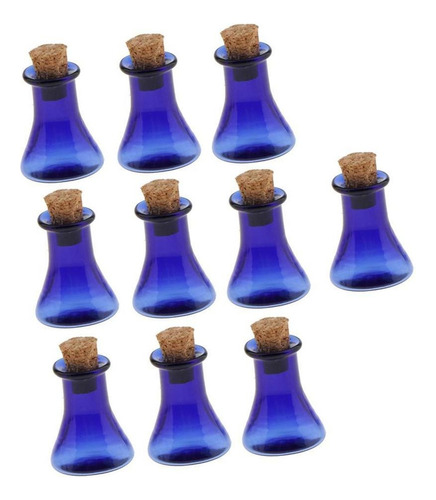 Q 10 Piezas Mini Botella De Vidrio Tapón De Corcho 2.5x1.5