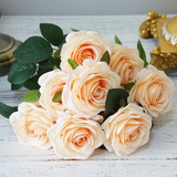 Ramo De Flores De Rosas Artificiales Grandes 10 Cabezas Flor