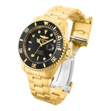 Reloj Hombre Invicta Automático Acero Inoxidable 47 Mm 28948 Color De La Correa Dorado Color Del Bisel Negro Color Del Fondo Negro