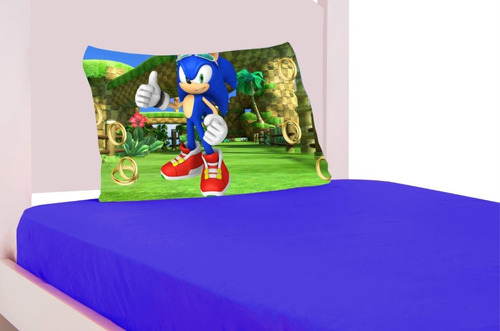 Jogo Lencol Cama Solteiro 2 Pc Infantil Personagem Kit Sonic