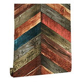 Papel Tapiz - Vinilo Shiplap Madera Herringtone Wallpaper St