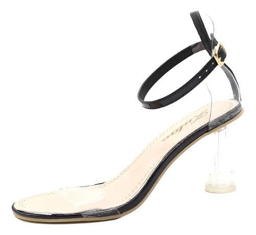Zh Sandalias Zapatillas Transparente Tacón De Cristal Alto H