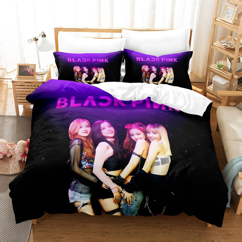 Juego De Cama Blackpink De Kpop Group, Tamaño Queen