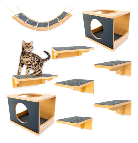 Playground Para Gatos 9 Peças Super Resistente Montado