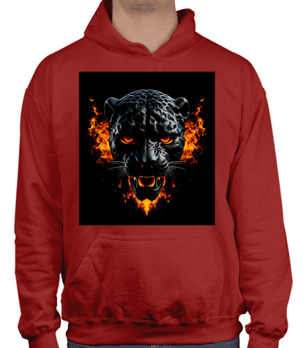 Sudadera Con Gorro Pantera En Llamas - Panther - Moda