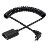 Qaoquda Mini Hdmi A Hdmi Cable En Espiral, Velocidad De Ángu