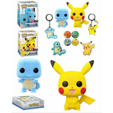 Funko Pop Pokemon Box Game Stop  Pikachu Y Squirtle Flocked