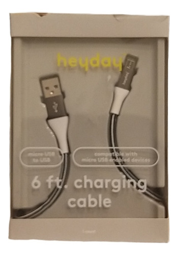 Charging Cable 6 Ft Micro Usb Marca Heyday 