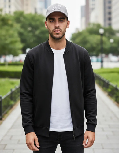 Chamarra Sudadera Casual Moderna Estilo Bomber Hombre 4104