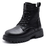 Botas Transpirables Rockeras Piel Plataforma De Dama Negro