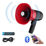 Megáfono Recargable Usb 35w Con Grabador Y Sirena Bluetooth