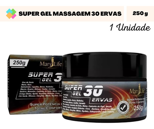 Super Gel 30 Ervas Marylife Creme Contra Dores 1 Und Env24h