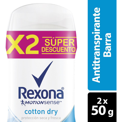Oferta Desodorante Rexona Cotton Dry Women X 2und X 50g