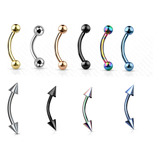 (1 Peça) Piercing Curvo Titânio 10mm Vertical Labret Hook