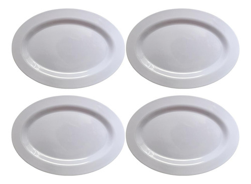 Pack 4un Plato Ovalado Playo Melamina 35cm