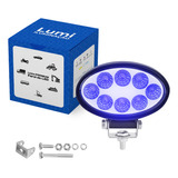 Kit 10 Refletor Luminário Farol 24w Led Oval Cor Da Carcaça Preto Cor Da Luz Azul 12v/24v