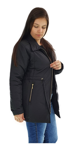 Sobretudo Casaco De Frio Plus Size  Butu Biru Bolso Preto