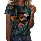 Camisas Con Estampado De Gatos De Moda 3d Animal, Playera D