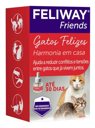 Feliway Friends Refil 48ml Ceva - Auxiliar Adaptação Gatos