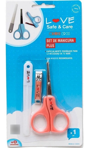 Set Cuidado De Bebe  Tijera Alicate Lima Love Uñas