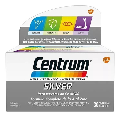 Centrum Silver Multivitaminico Multimineral X 30 Comprimidos