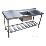 Pia Em Aço Inox Industrial Nortinox 160cm X 60cm X 90cm