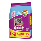 Whiskas Para Gatitos Sabor Carne Y Leche X 10 + 1 Kg