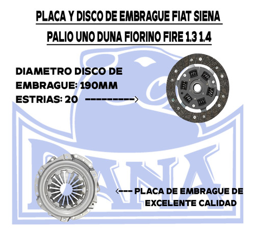 Kit Embrague Fiat Siena Palio Uno Duna Fiorino Fire 1.3 1.4 Foto 3