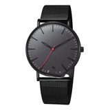 Reloj Negro Metálico Minimalista Clásico