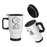 Mug Vaso Termico Viajero Para Carro Snoopy Antes Del Café