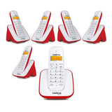 Kit Telefone Ts 3110 Intelbras E 5 Extensão Para Escritório