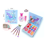 Set De Maquillaje Infantil Sirena Gato + Brochas + Perfume