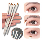 Set De 4 Brochas Planas Para Delinear Ojos Cejas Y Definir