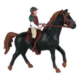 Estatuilla De Caballo Playset Estatuilla De Jinete Negro