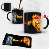 Taza Mágica Goku Fase Dios Y Fase Blue Azul Dragon Ball Supr