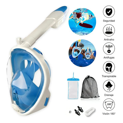 Mascara Snorkel Ninja Visores Buceo mascara Snorkel 180º Rango De Visión Lentes Antiniebla color Azul talla Xs | MercadoLibre