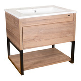 Mueble De Baño Ralf Lavamanos Cajón Y Repisa Café 600 Mm