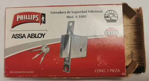 Cerradura Chapa Alta Seguridad X-1000 Cromo Tetra Phillips