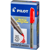 Caneta Retroprojetor Pilot 2.0 Ponta Média Vermelha C12