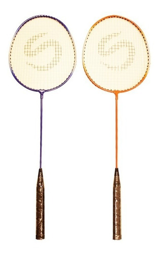 Set Badminton 2 Raquetas + 2 Plumas +funda En Slice Deportes