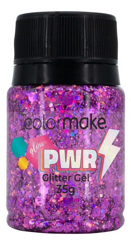 Glitter Gel Glow Power Roxo 35g Carnaval - Colormake