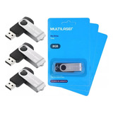 Kit 3 Pen Drive 8gb Multilaser Twist Pd587 2.0 Atacado