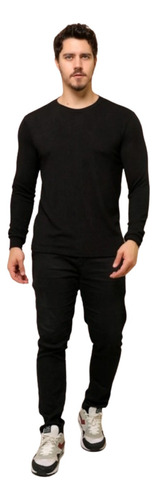 Blusa De Frio Masculina Manga Longa Gola Redonda Lanzinha 