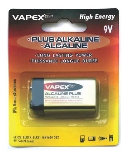 Batería 9v Pila Alcalina Vapex