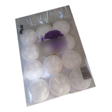 Velas De Noche Jacaranda Blanca Bolsa X 12 Uni + Vaso Metal