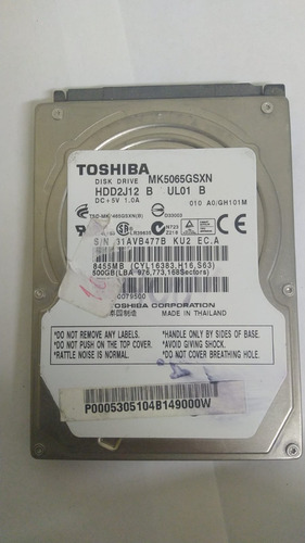 Placa Logica Hd Toshiba Notebook 500gb Mk5065gsxn(b)