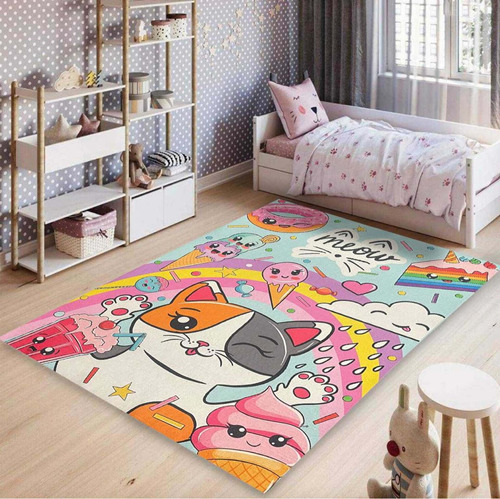 Alfombra Kawaii Nenas/niñas Infantil 100x150cm Kreatex